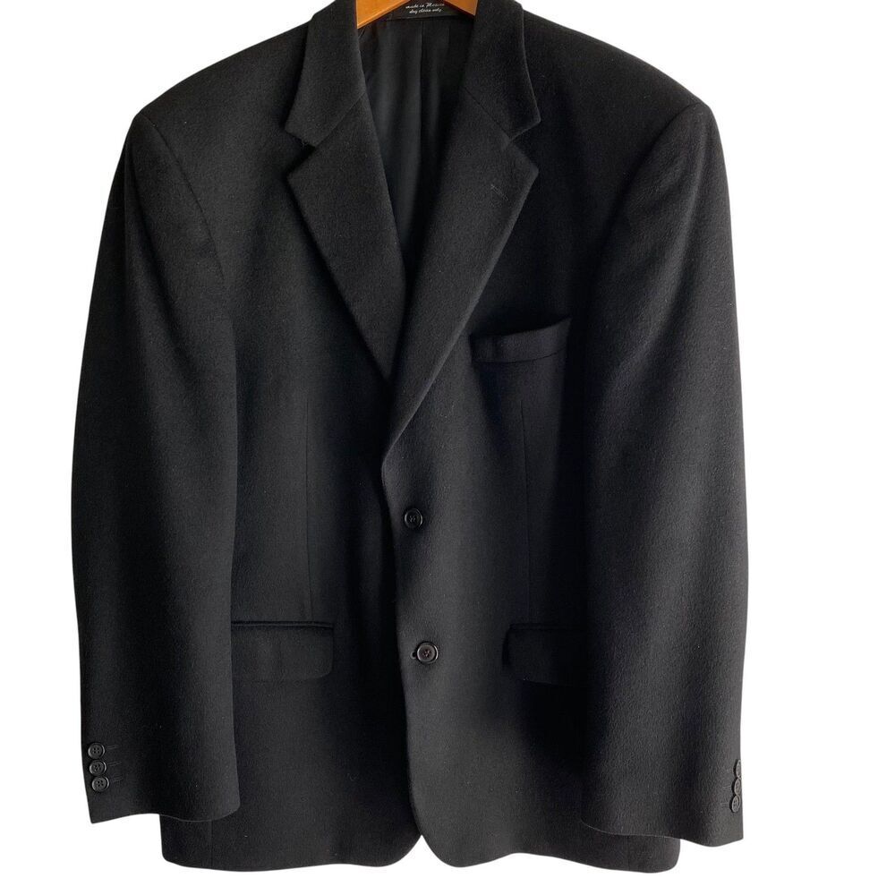 Pronto Uomo Blazer Mens 41R Black Cashmere Two Button Single Breasted Jacket